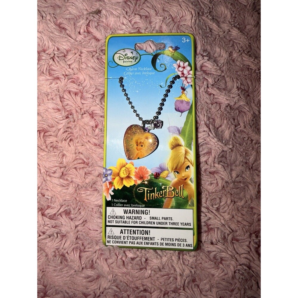 Peter Pan Tinkerbell Outta Dust Metal Chain Heart Necklace Fairies New